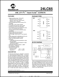 datasheet for 24LC65T-/P by Microchip Technology, Inc.