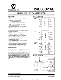 datasheet for 24C16B-E/SN by Microchip Technology, Inc.