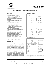 datasheet for 24AA32T-/SN by Microchip Technology, Inc.