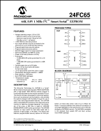 datasheet for 24FC65T-I/SM by Microchip Technology, Inc.