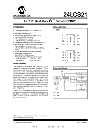 datasheet for 24LCS21T-/SN by Microchip Technology, Inc.