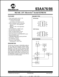 datasheet for 93AA86-/SN by Microchip Technology, Inc.