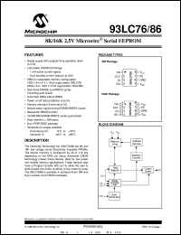 datasheet for 93LC76-/P by Microchip Technology, Inc.