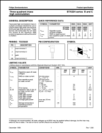 datasheet for BTA204-600B by Philips Semiconductors