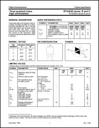 datasheet for BTA204S-600C by Philips Semiconductors