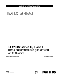 datasheet for BTA204W-600D by Philips Semiconductors