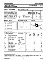 datasheet for BTA208BseriesD,EandF by Philips Semiconductors