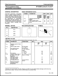 datasheet for BTA208SseriesD by Philips Semiconductors