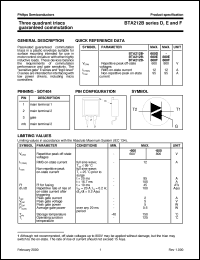 datasheet for BTA212B-600E by Philips Semiconductors