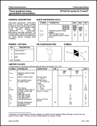 datasheet for BTA212X-600E by Philips Semiconductors