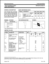 datasheet for BTA216-800B by Philips Semiconductors