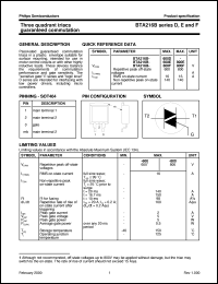 datasheet for BTA216BseriesD by Philips Semiconductors