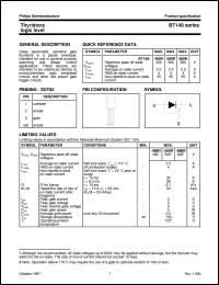 datasheet for BT148-400R by Philips Semiconductors