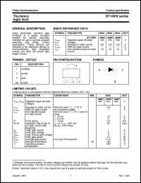 datasheet for BT148W-400R by Philips Semiconductors