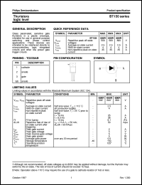 datasheet for BT150-500R by Philips Semiconductors
