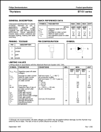 datasheet for BT151-650R by Philips Semiconductors