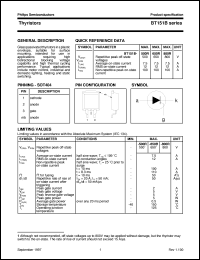datasheet for BT151B-500R by Philips Semiconductors