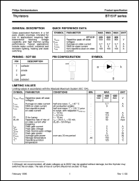 datasheet for BT151F-500R by Philips Semiconductors
