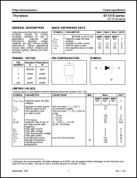 datasheet for BT151M-500R by Philips Semiconductors