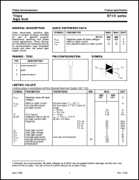 datasheet for BT131-500 by Philips Semiconductors