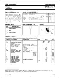 datasheet for BT132-500D by Philips Semiconductors