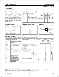 datasheet for BT134-500D by Philips Semiconductors