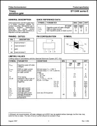datasheet for BT134W-500E by Philips Semiconductors