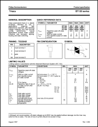 datasheet for BT136-800 by Philips Semiconductors