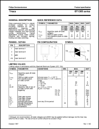 datasheet for BT136B-500 by Philips Semiconductors