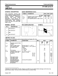 datasheet for BT136B-500D by Philips Semiconductors