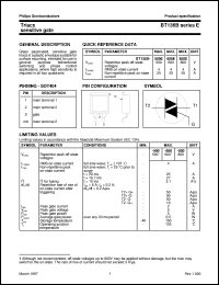 datasheet for BT136B-500E by Philips Semiconductors