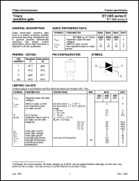 datasheet for BT136M-500E by Philips Semiconductors