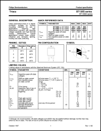 datasheet for BT136M-500 by Philips Semiconductors