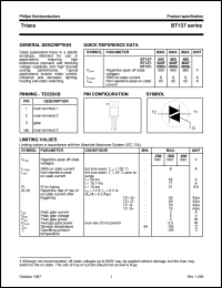 datasheet for BT137-500 by Philips Semiconductors