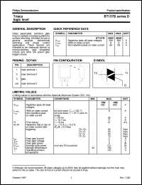 datasheet for BT137B-500D by Philips Semiconductors