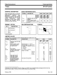 datasheet for BT137F-500G by Philips Semiconductors