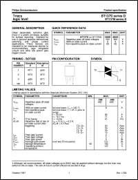 datasheet for BT137M-600D by Philips Semiconductors