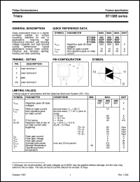 datasheet for BT138B-500 by Philips Semiconductors