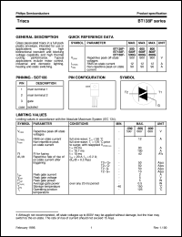 datasheet for BT138F-500G by Philips Semiconductors