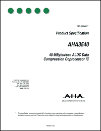 datasheet for AHA3540A-040PTC by Advanced Hardware Architectures