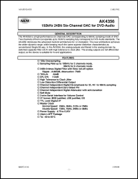 datasheet for AK4356 by AKM Semiconductor, Inc.