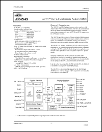 datasheet for AK4543 by AKM Semiconductor, Inc.