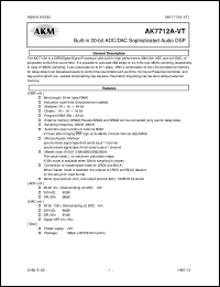 datasheet for AK7712A-VT by AKM Semiconductor, Inc.
