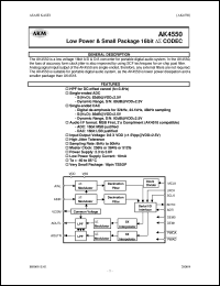 datasheet for AK4550VT by AKM Semiconductor, Inc.