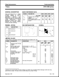 datasheet for BTA140B-500 by Philips Semiconductors