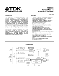 datasheet for 78Q2120-64CGT by TDK Semiconductor Corporation