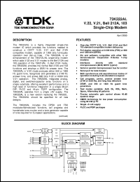 datasheet for 73K222AL-IGT by TDK Semiconductor Corporation