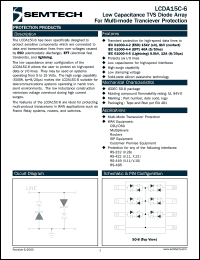 datasheet for LCDA15C-6TE by Semtech Corporation