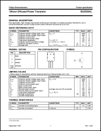 datasheet for BU2530AL by Philips Semiconductors