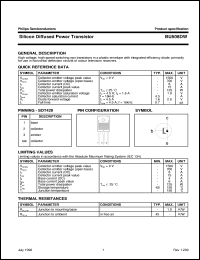 datasheet for BU508DW by Philips Semiconductors